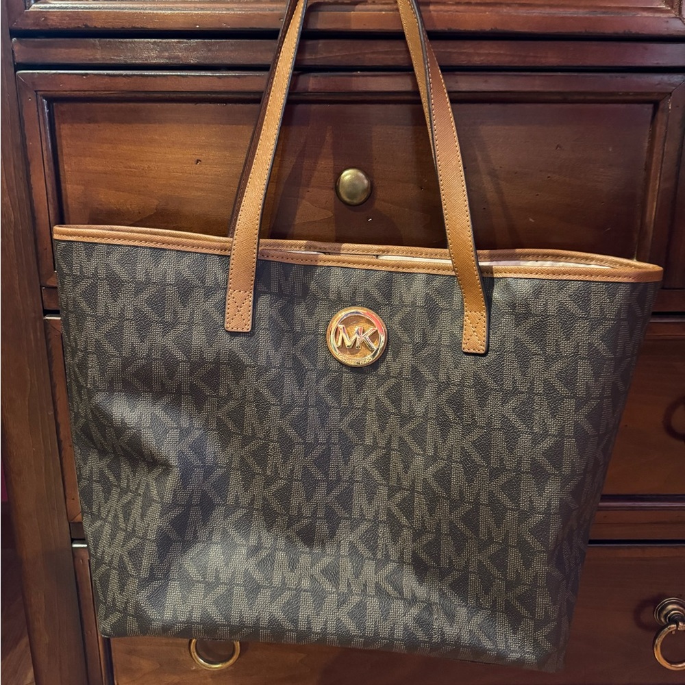 Michael Kors Signature Brown and Tan Tote